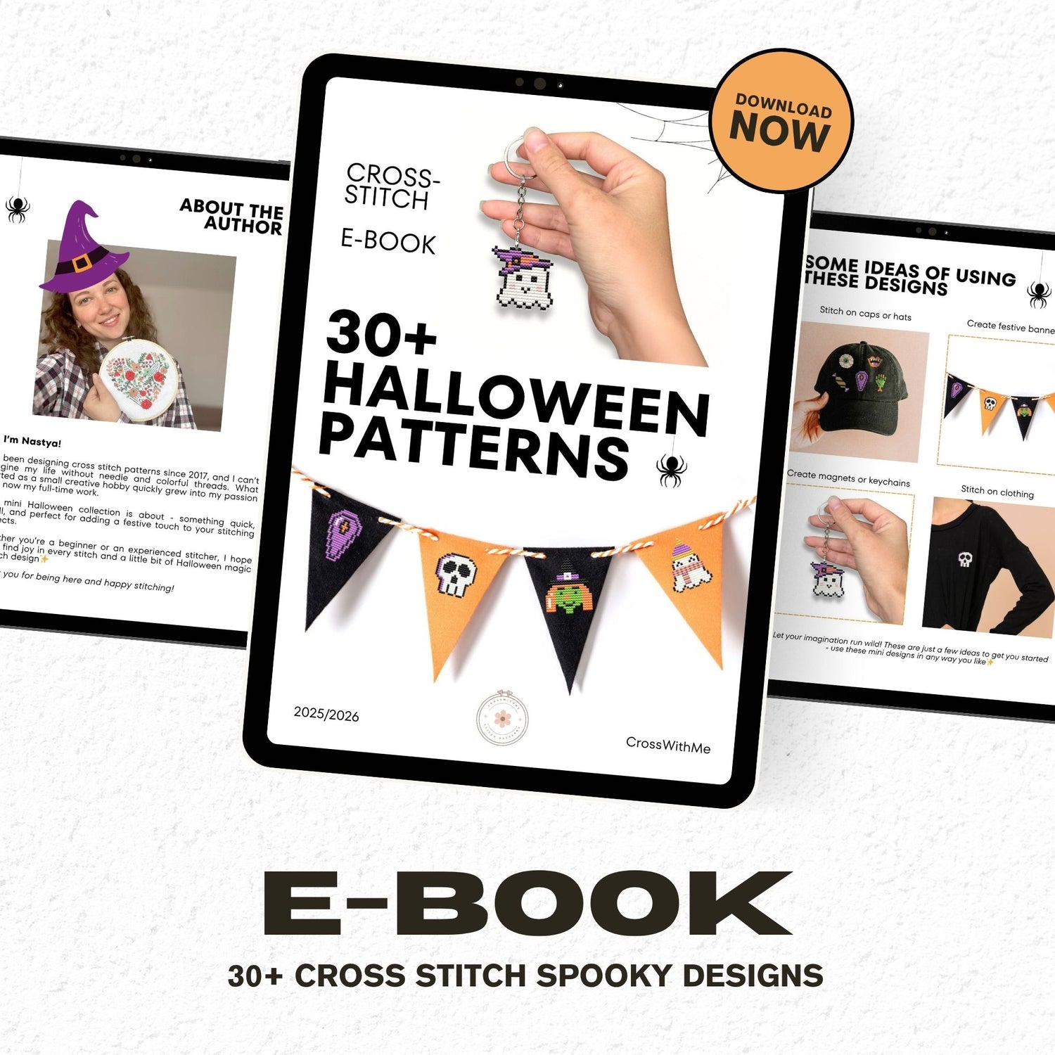 Halloween cross stitch e-book, spooky mini pattern collection