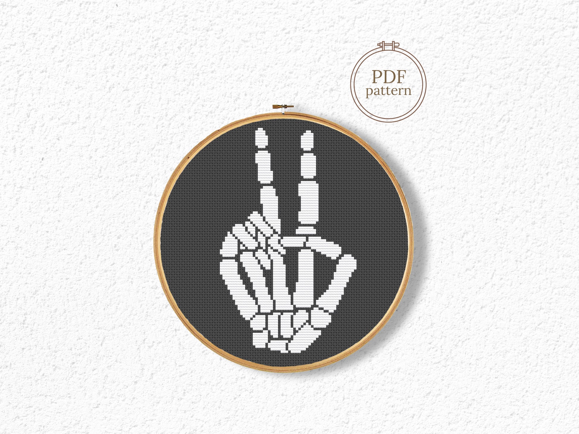 Skull Halloween Cross Stitch Pattern – Spooky PDF Design