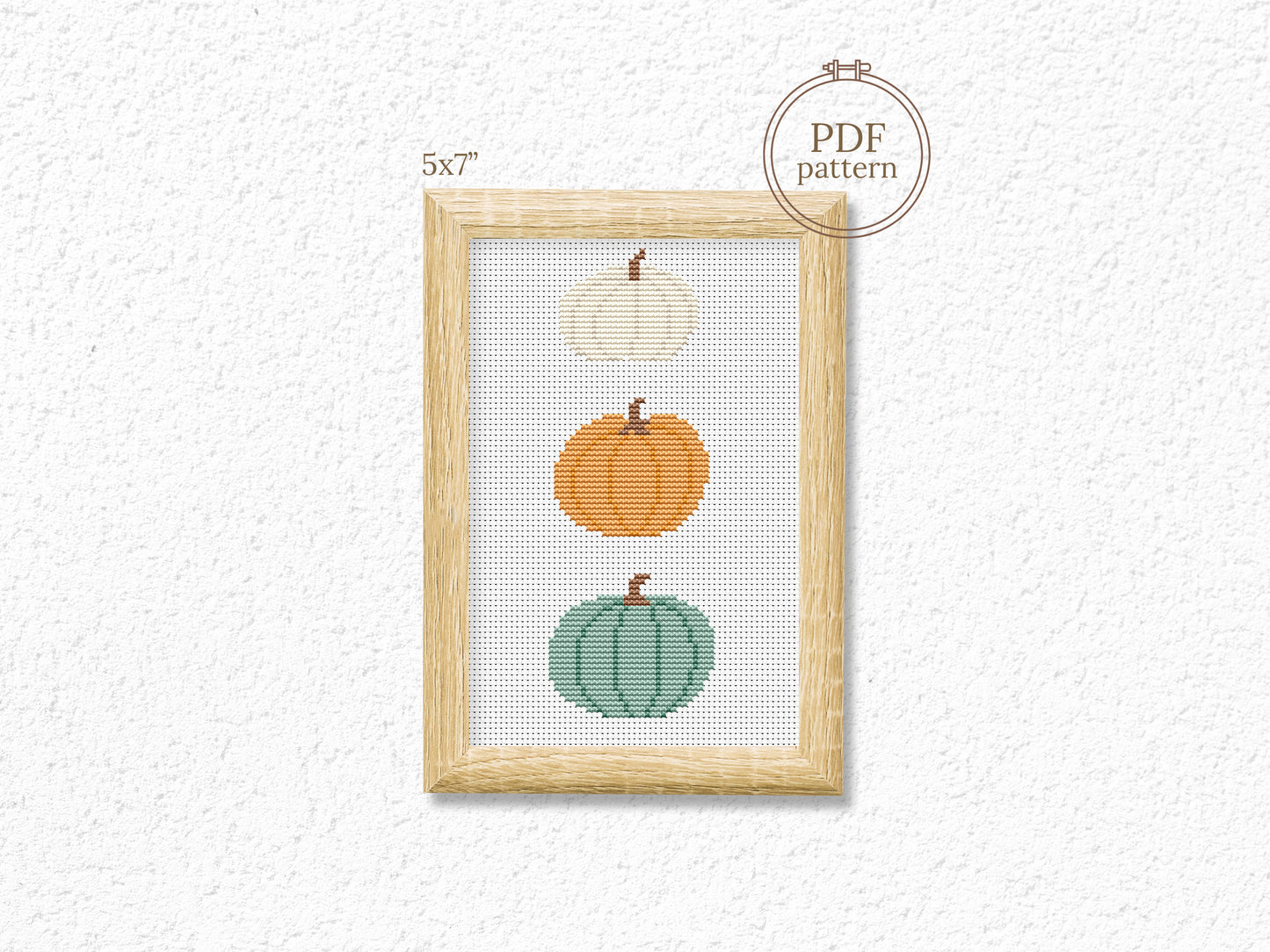 Pumpkins Autumn Cross Stitch Pattern – Fall Cozy Design - PDF file