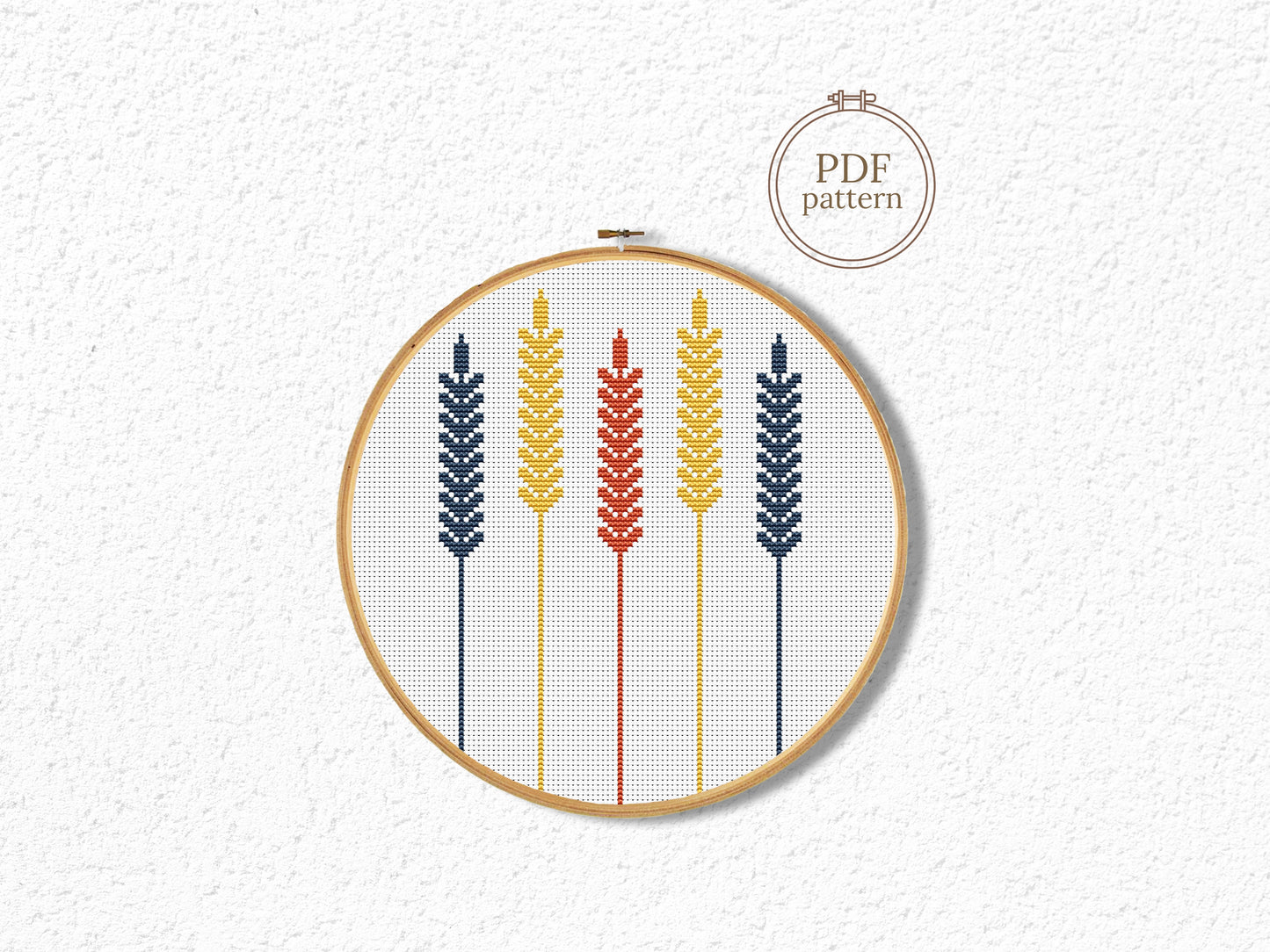 Autumn Spikes free cross stitch pattern with fall design