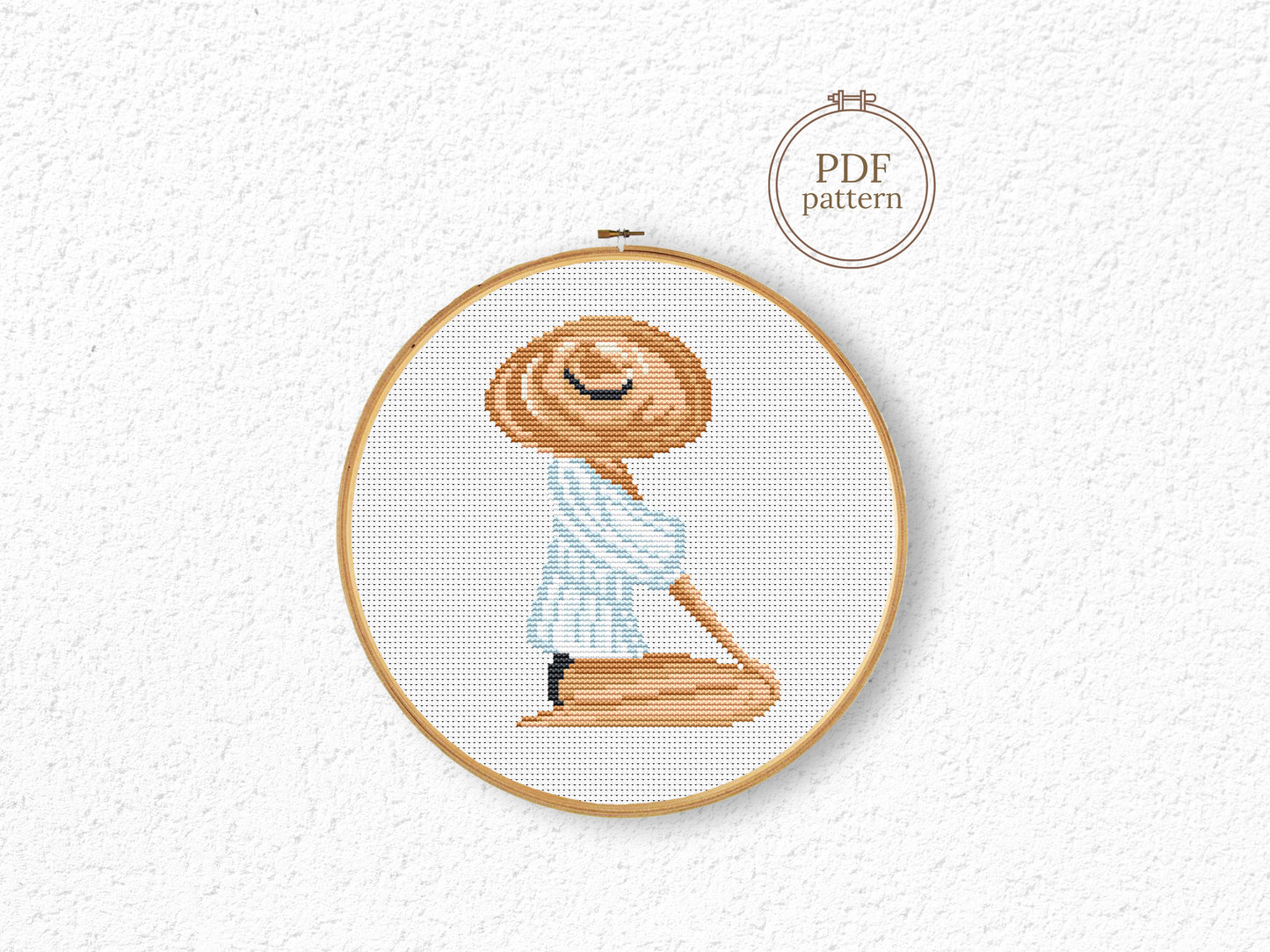 Woman Sitting on a Beach Cross Stitch Pattern – PDF Design