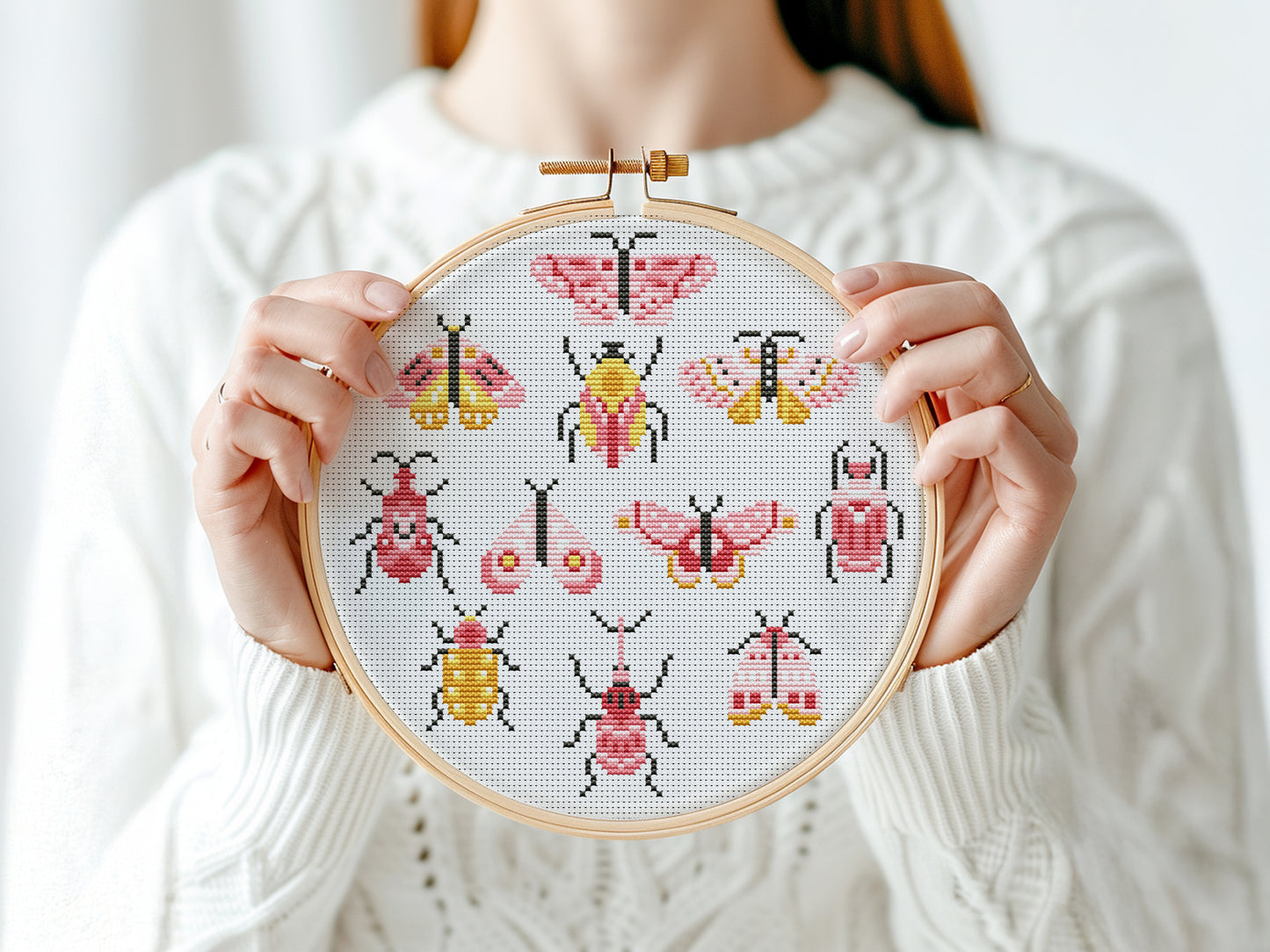 Butterflies cross stitch pattern, elegant nature-inspired PDF embroidery design