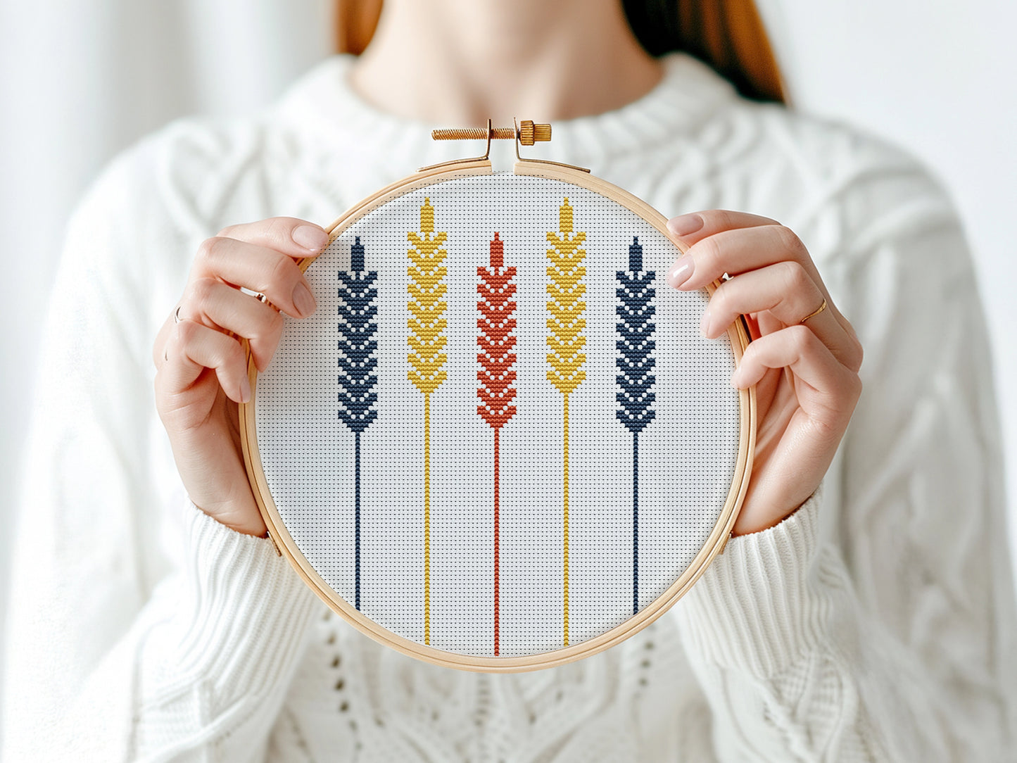 Autumn Spikes free cross stitch pattern with fall design