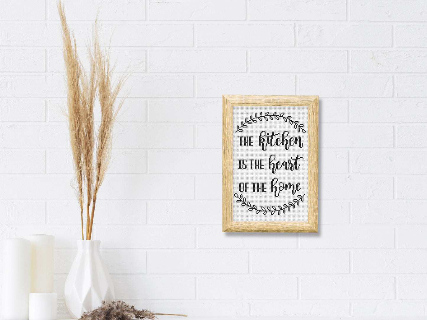 Kitchen quote cross stitch pattern – modern minimalist embroidery PDF, funny cooking decor for dining room or gift