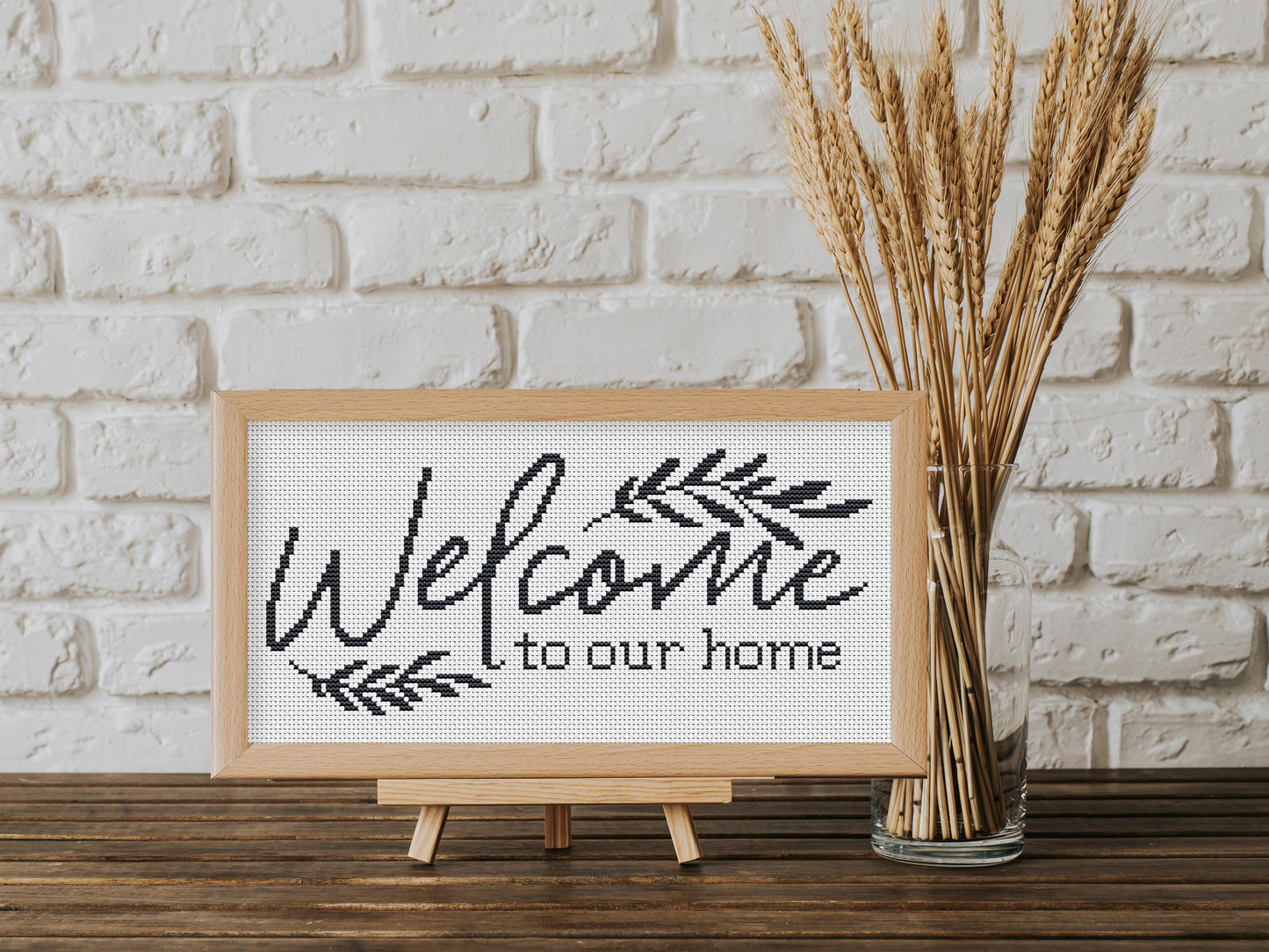 Welcome to Our Home Cross Stitch PDF – Rustic Farmhouse Quote