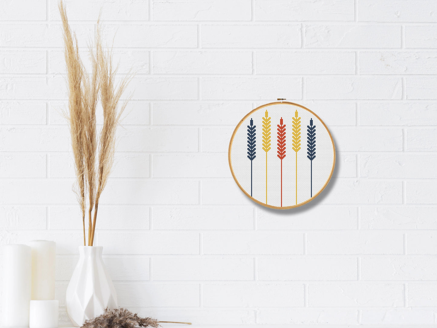 Autumn Spikes free cross stitch pattern with fall design