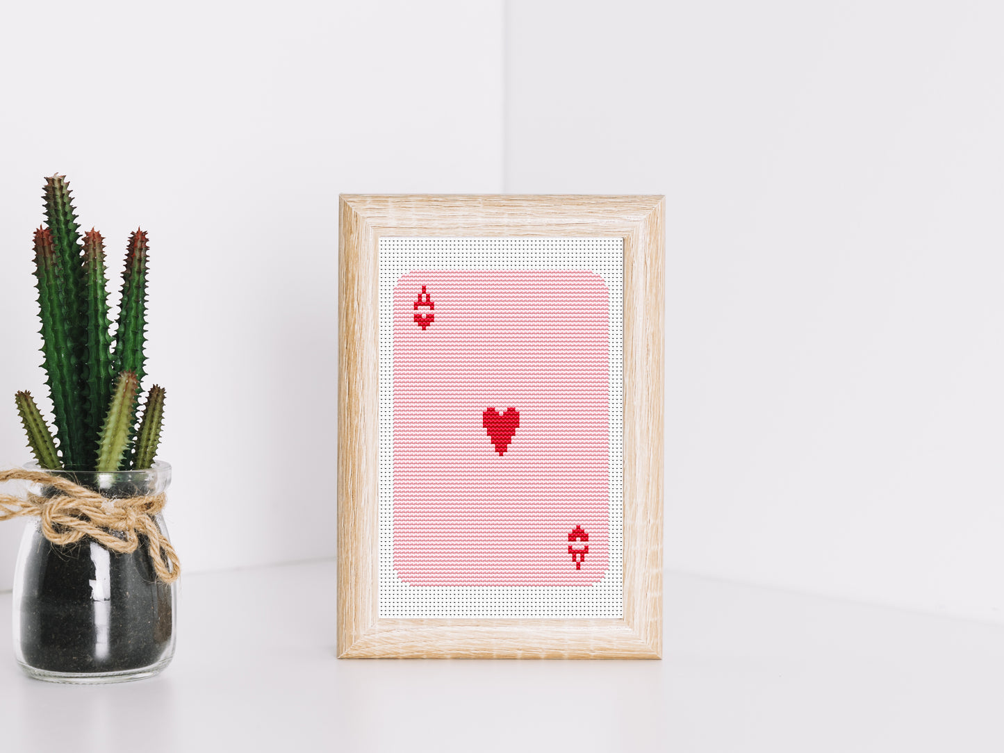 pink trendy cross stitch pattern, lucky cherry dice playing card embroidery, modern retro digital chart, fun design PDF download
