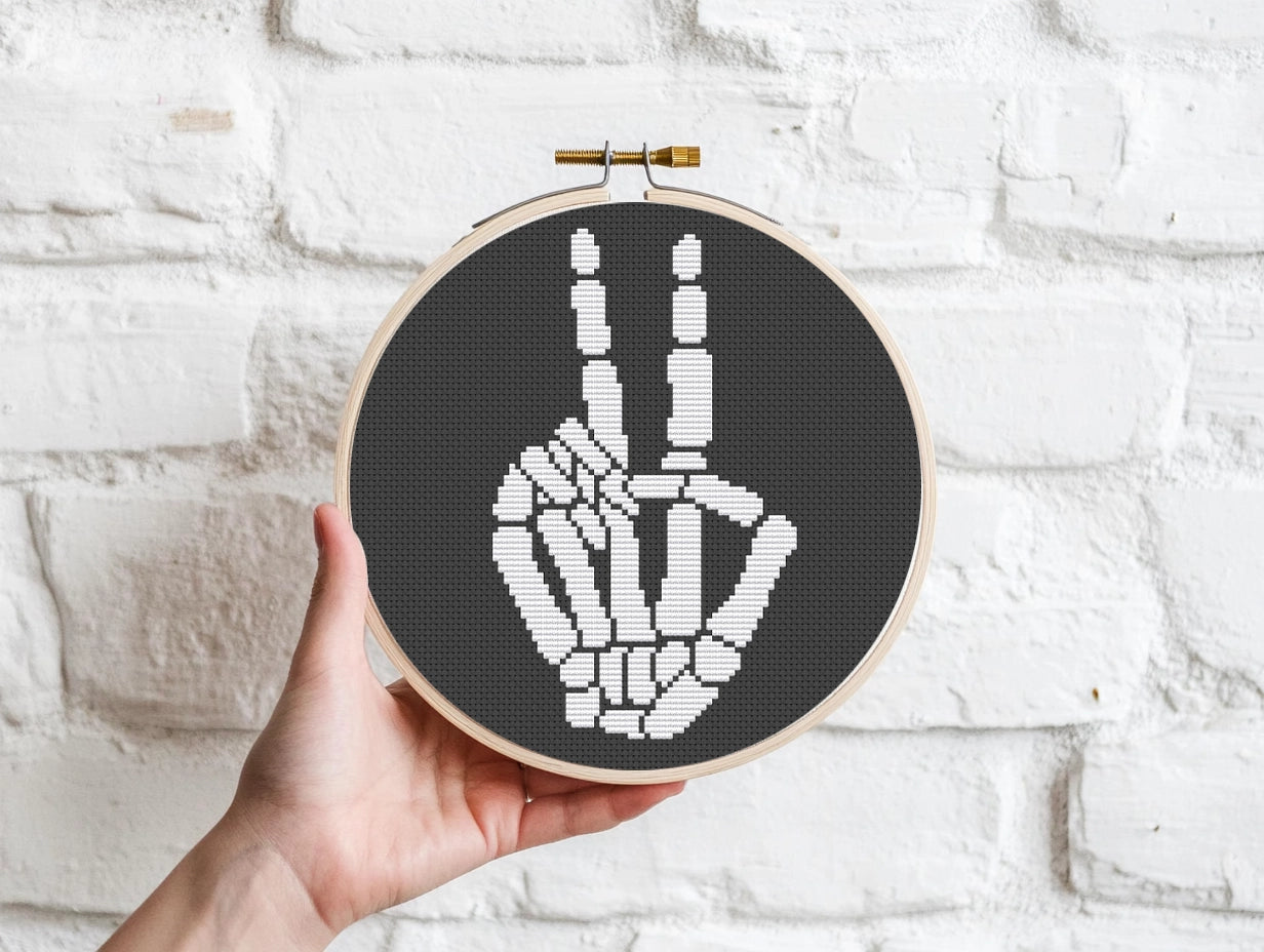 Skull Halloween Cross Stitch Pattern – Spooky PDF Design