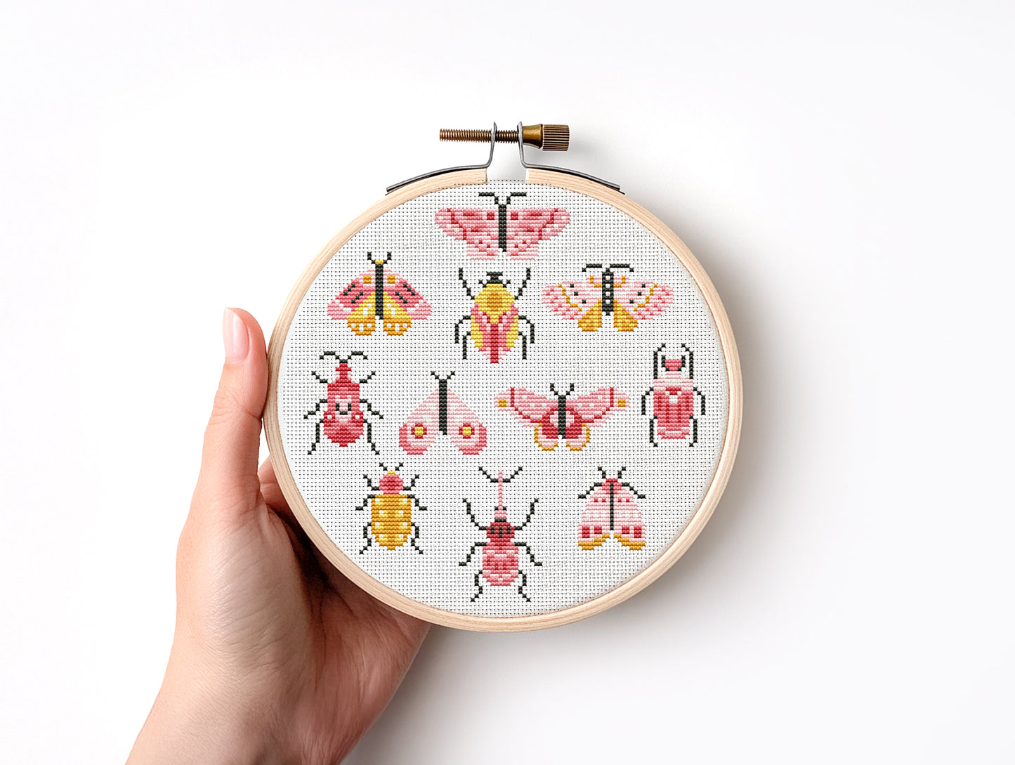 Butterflies cross stitch pattern, elegant nature-inspired PDF embroidery design