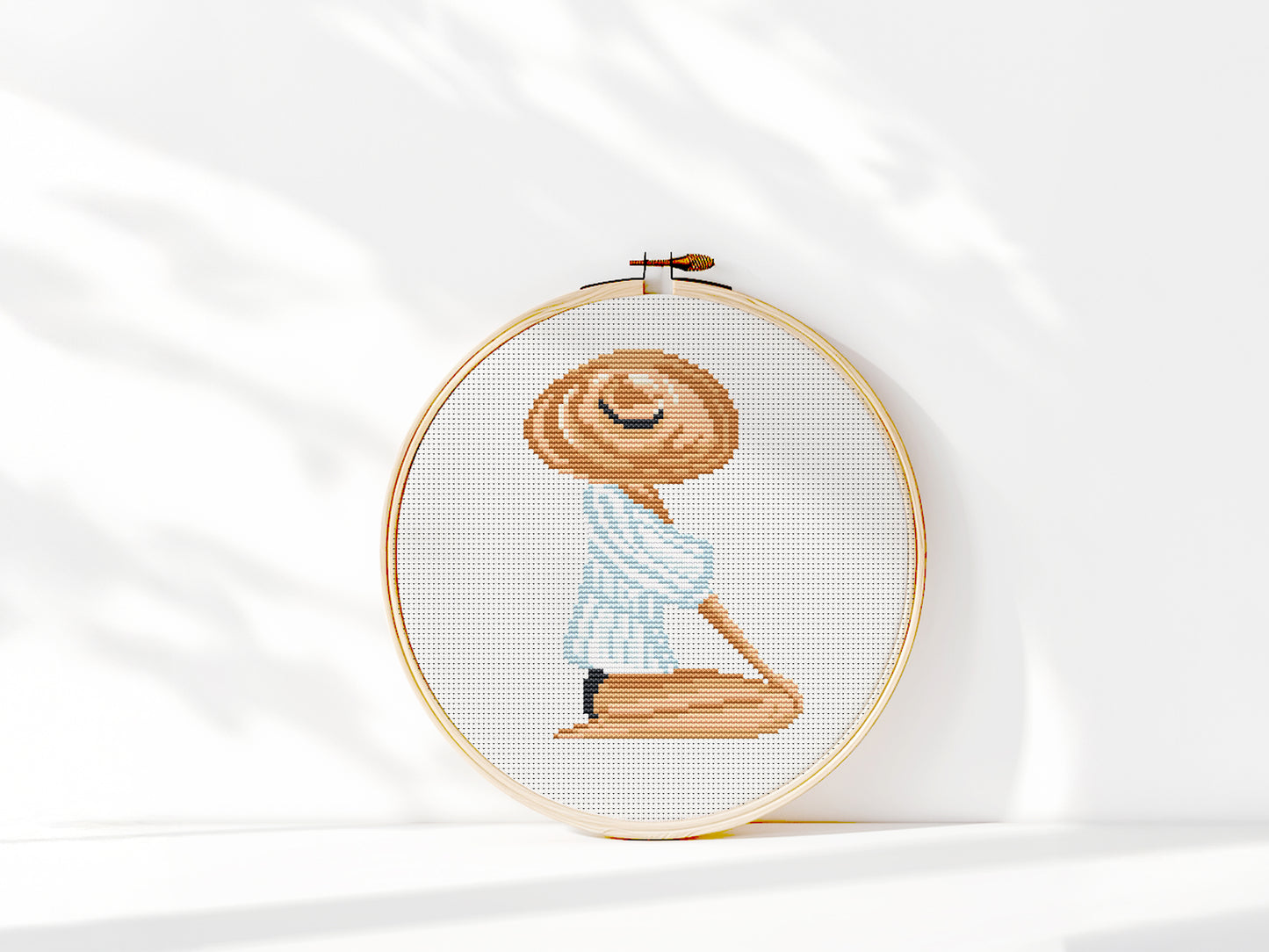 Woman Sitting on a Beach Cross Stitch Pattern – PDF Design
