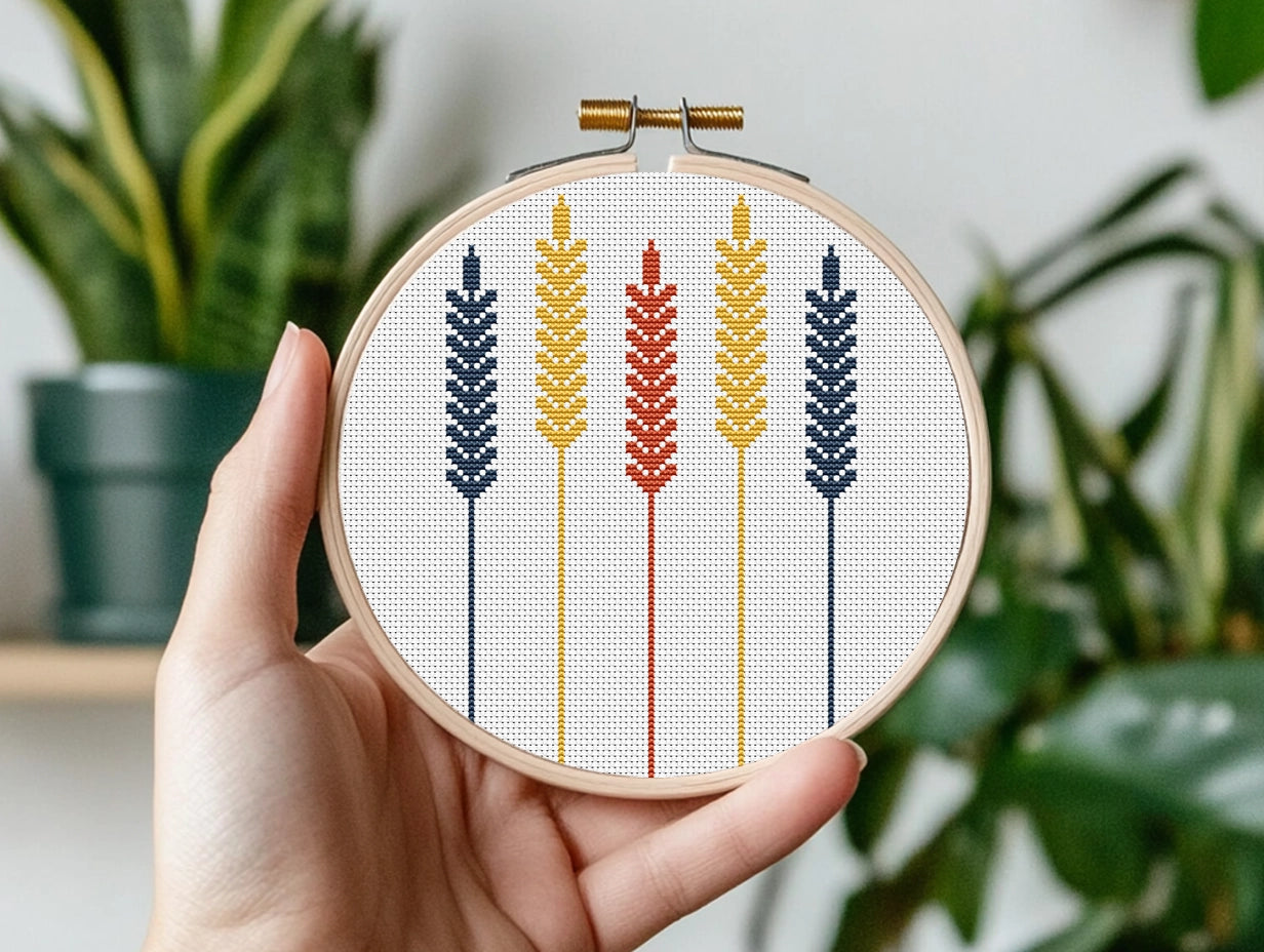 Autumn Spikes free cross stitch pattern with fall design