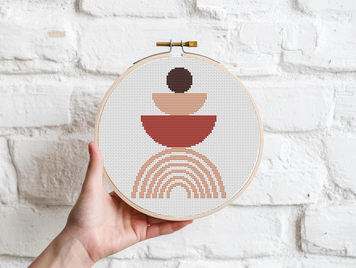 Abstract Shapes Modern cross stitch pattern