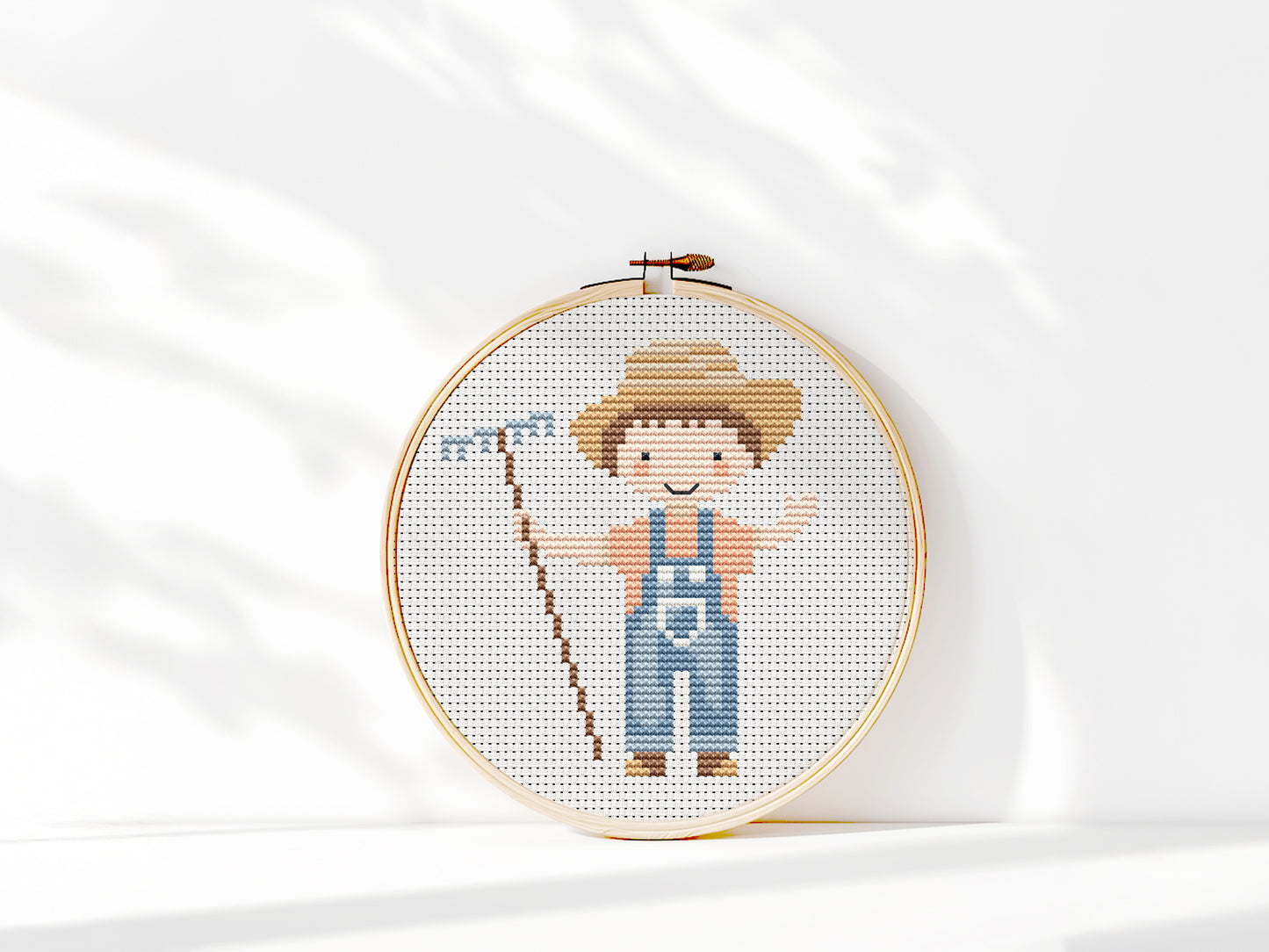 Set of 6 farm animal cross stitch patterns – cow, pig, sheep, chicken, horse, and duck – PDF embroidery charts for kids