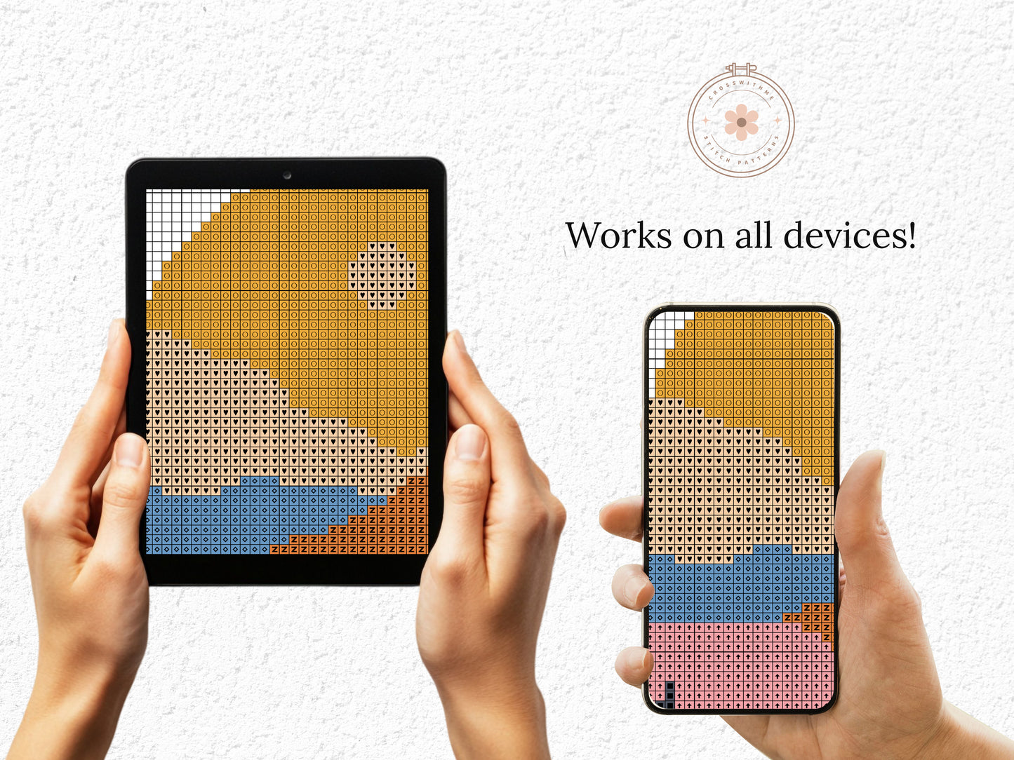 Abstract Landscape Cross Stitch Patterns – Set of 3 - PDF files