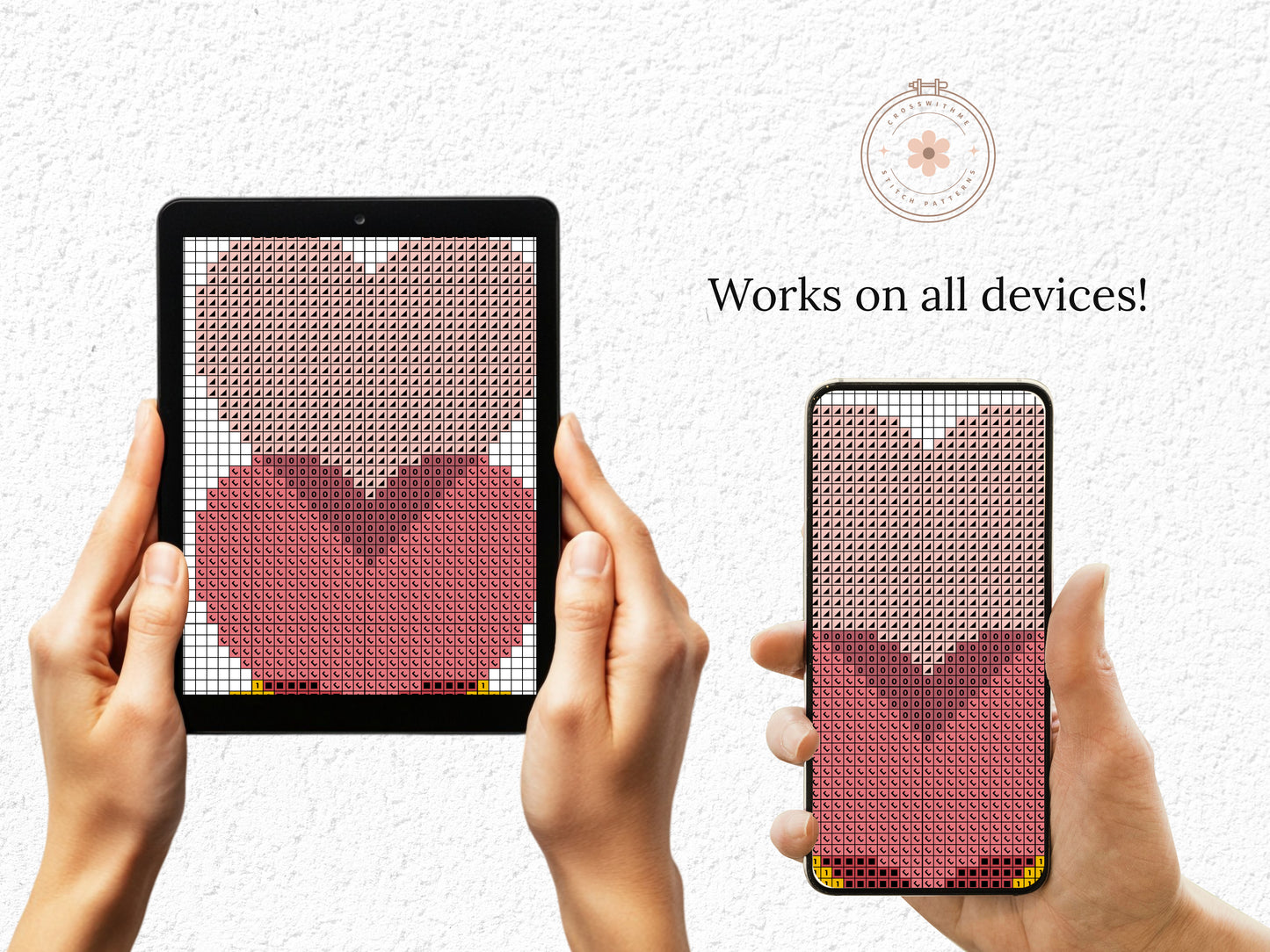 Simple colorful cross stitch pattern – modern and beginner-friendly PDF design for easy embroidery