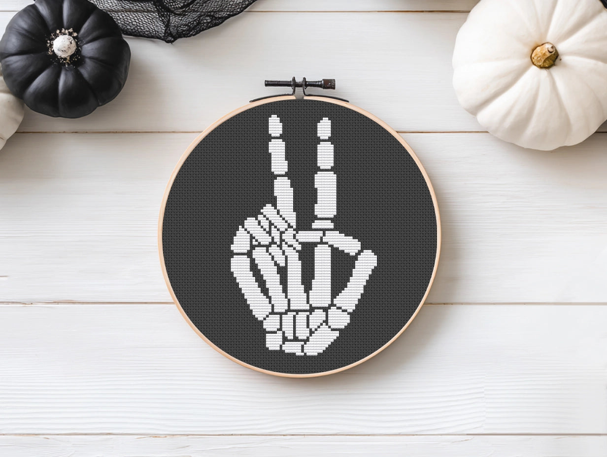 Skull Halloween Cross Stitch Pattern – Spooky PDF Design