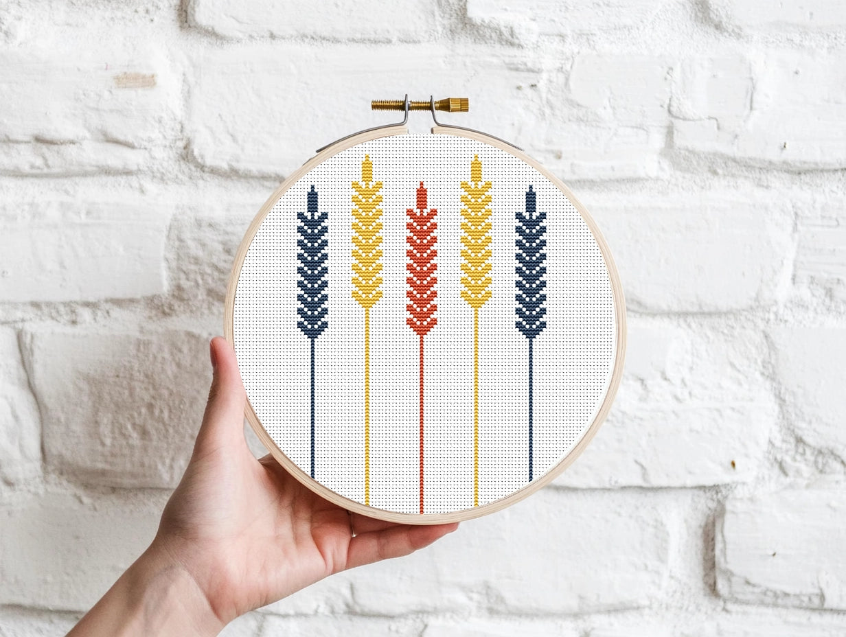 Autumn Spikes free cross stitch pattern with fall design