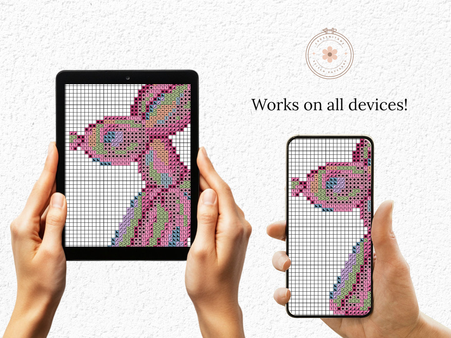 Trendy Pink Inflatable Dog - Cross Stitch Pattern - PDF Chart