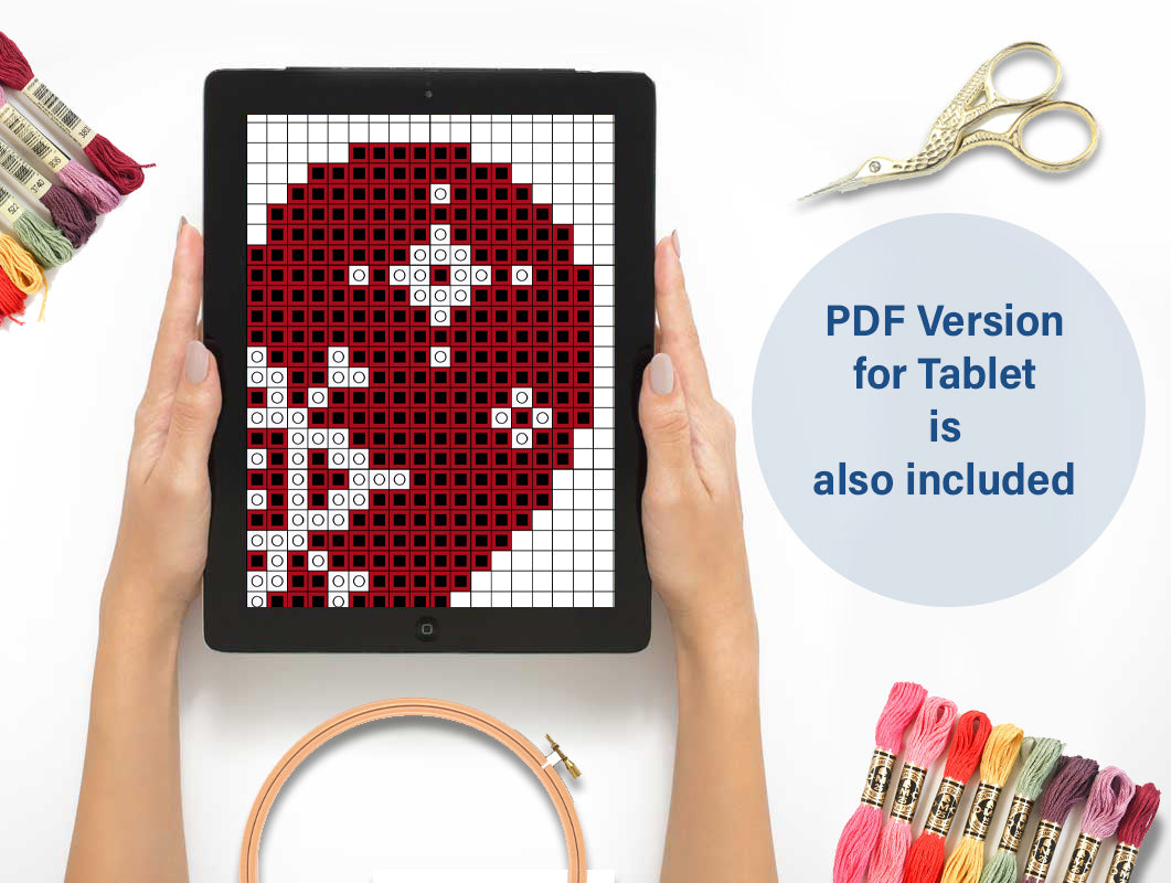 Set of 5 mini Christmas cross stitch patterns, festive holiday embroidery designs