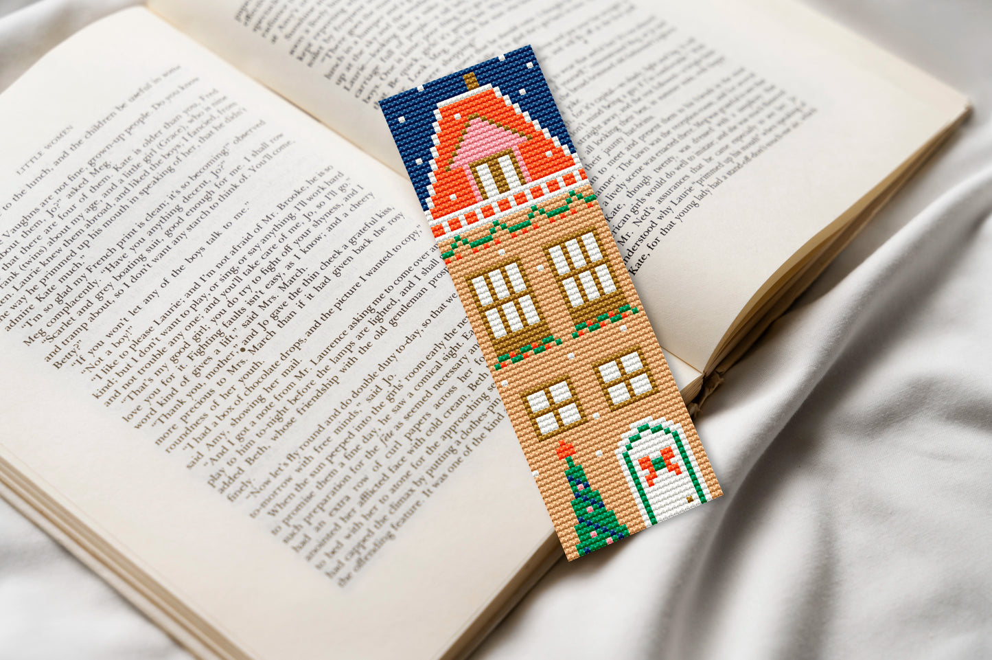 Festive Christmas bookmarks cross stitch patterns, holiday embroidery PDF set