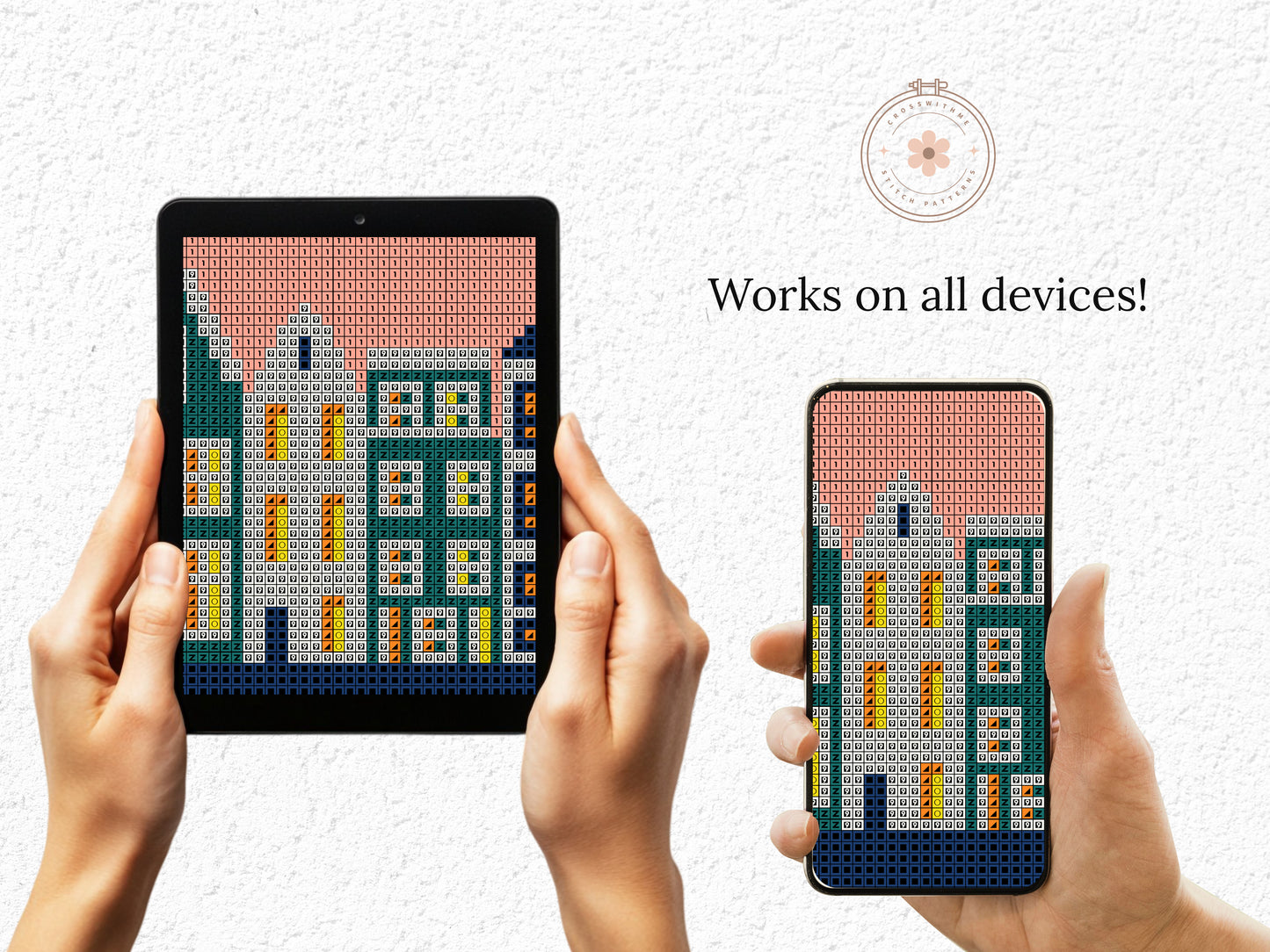 Amsterdam cityscape cross stitch pattern – modern PDF chart for travel lovers and handmade home decor