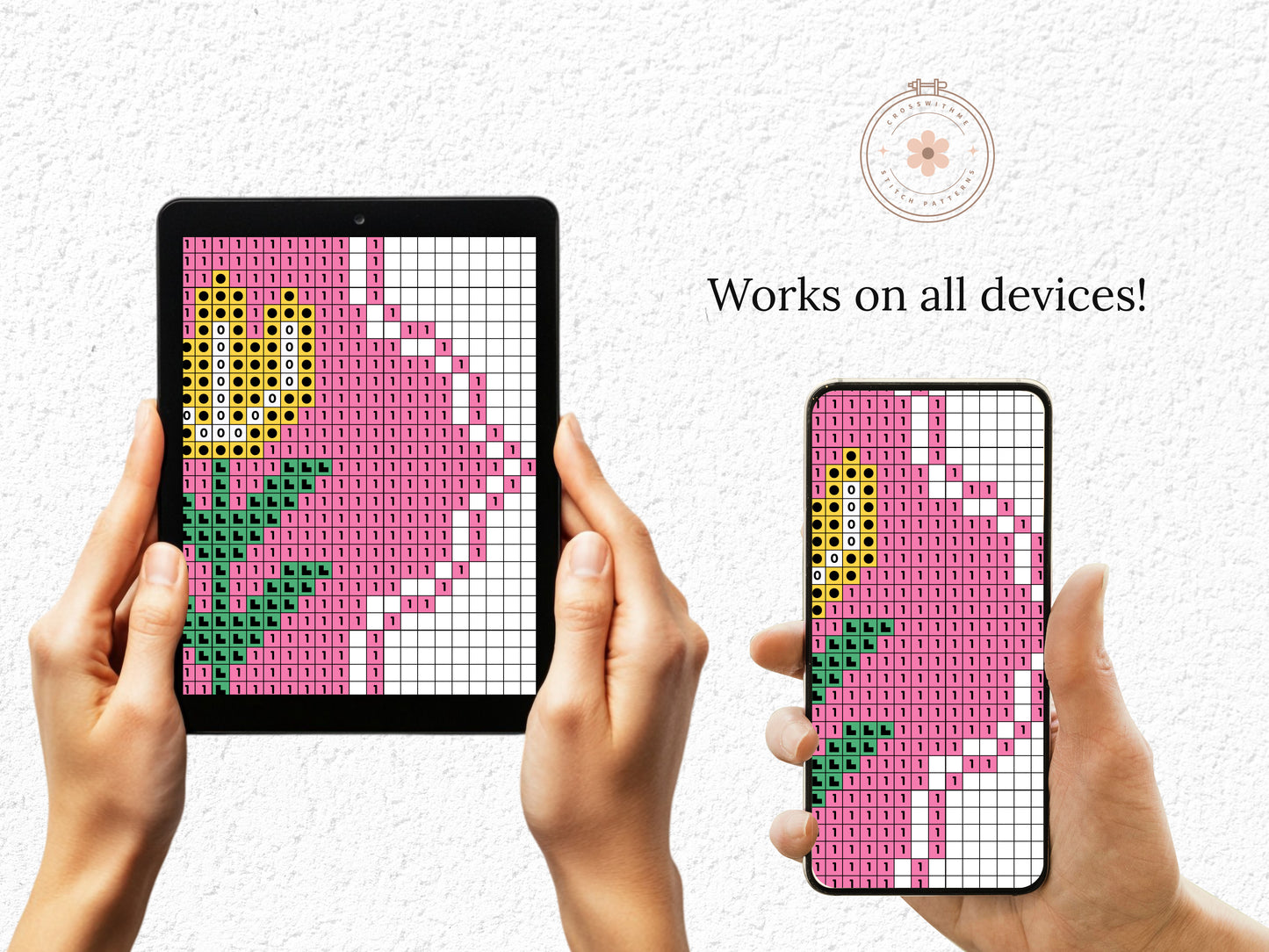 Meadow flowers cross stitch set – 5 colorful floral PDF patterns, spring embroidery for beginners, hoop art decor