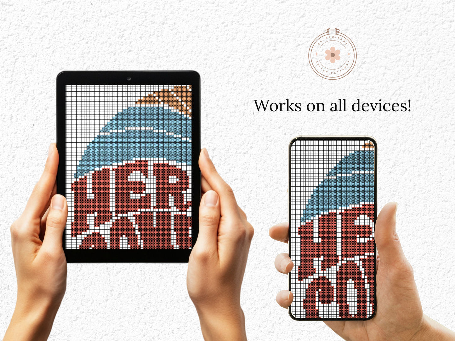 Here Comes the Sun cross stitch pattern – retro summer beach quote PDF