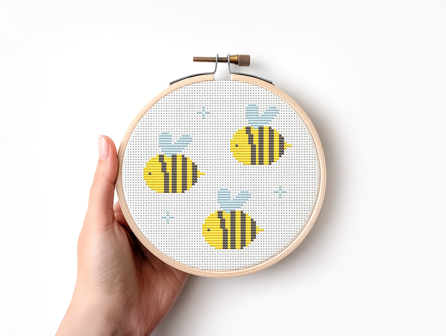 Cute Bees cross stitch pattern - Beginner friendly PDF