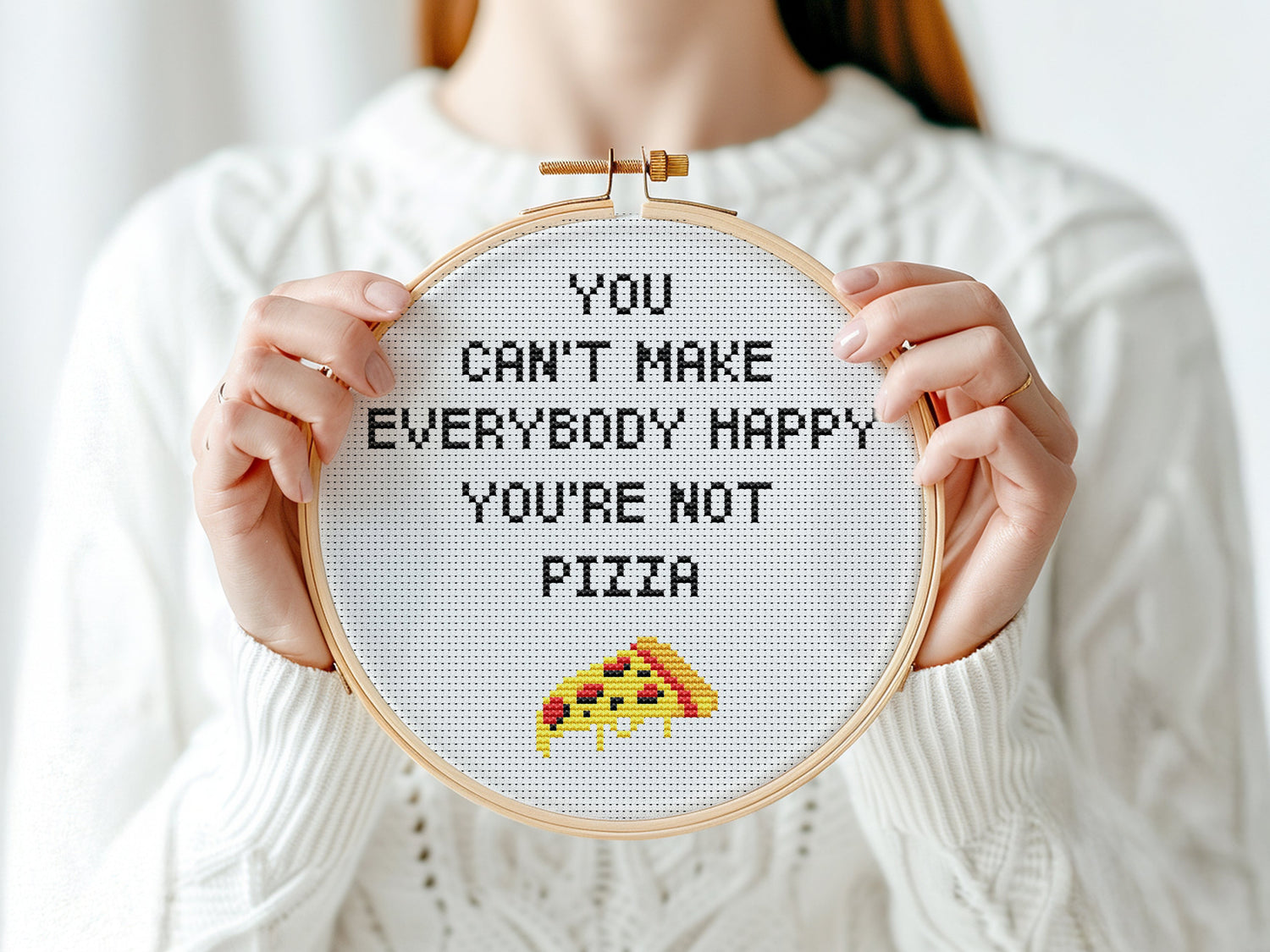 Cross stitch pattern with a modern quote design in PDF format for embroidery
