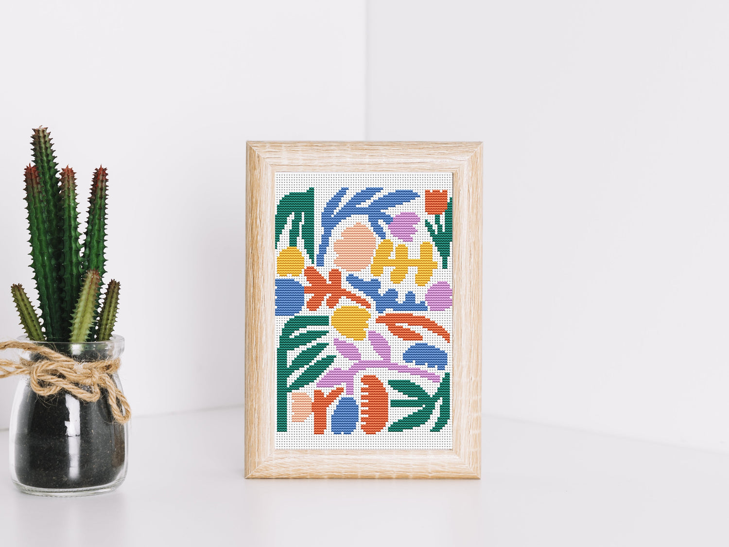 Cross stitch pattern with unique abstract design in PDF format for embroidery