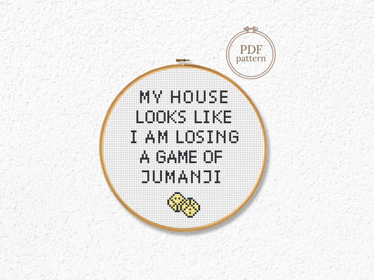 Funny quote cross stitch pattern – simple and humorous beginner-friendly embroidery design in PDF format