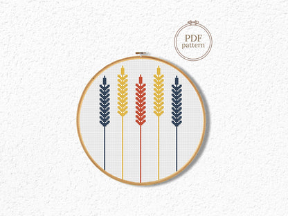 Autumn Spikes free cross stitch pattern with fall design