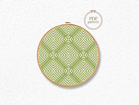 Modern geometric triangle cross stitch pattern in PDF format, digital download