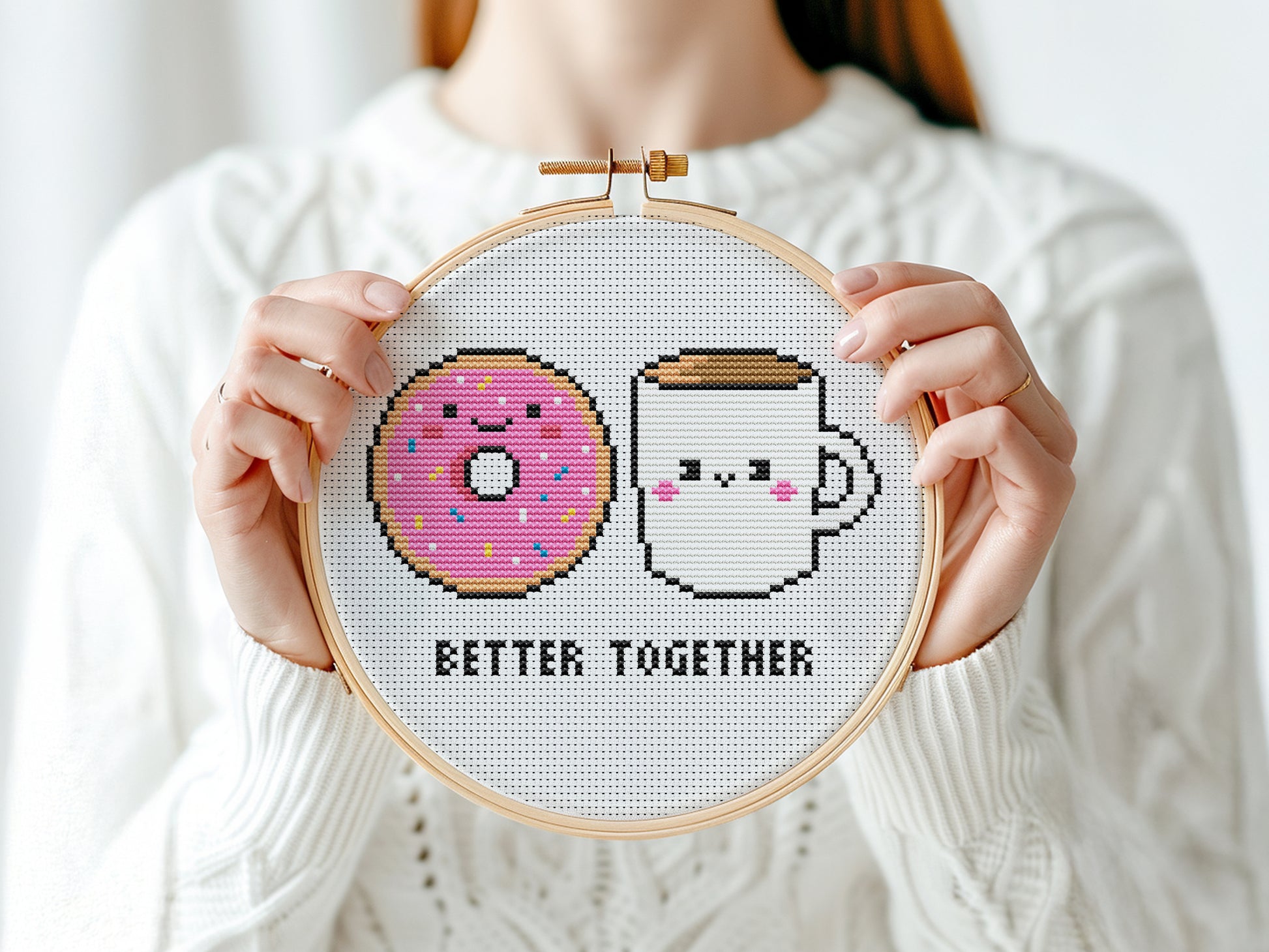 funny cross stitch patterns set, coffee wine quote, avocado love embroidery, donut coffee minimalist charts, modern pdf hoop art