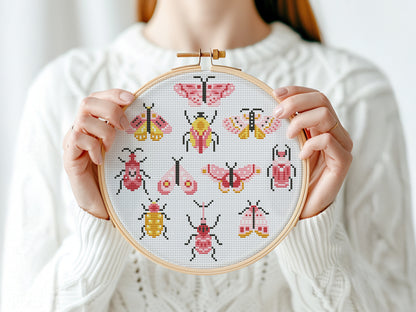 Butterflies cross stitch pattern, elegant nature-inspired PDF embroidery design