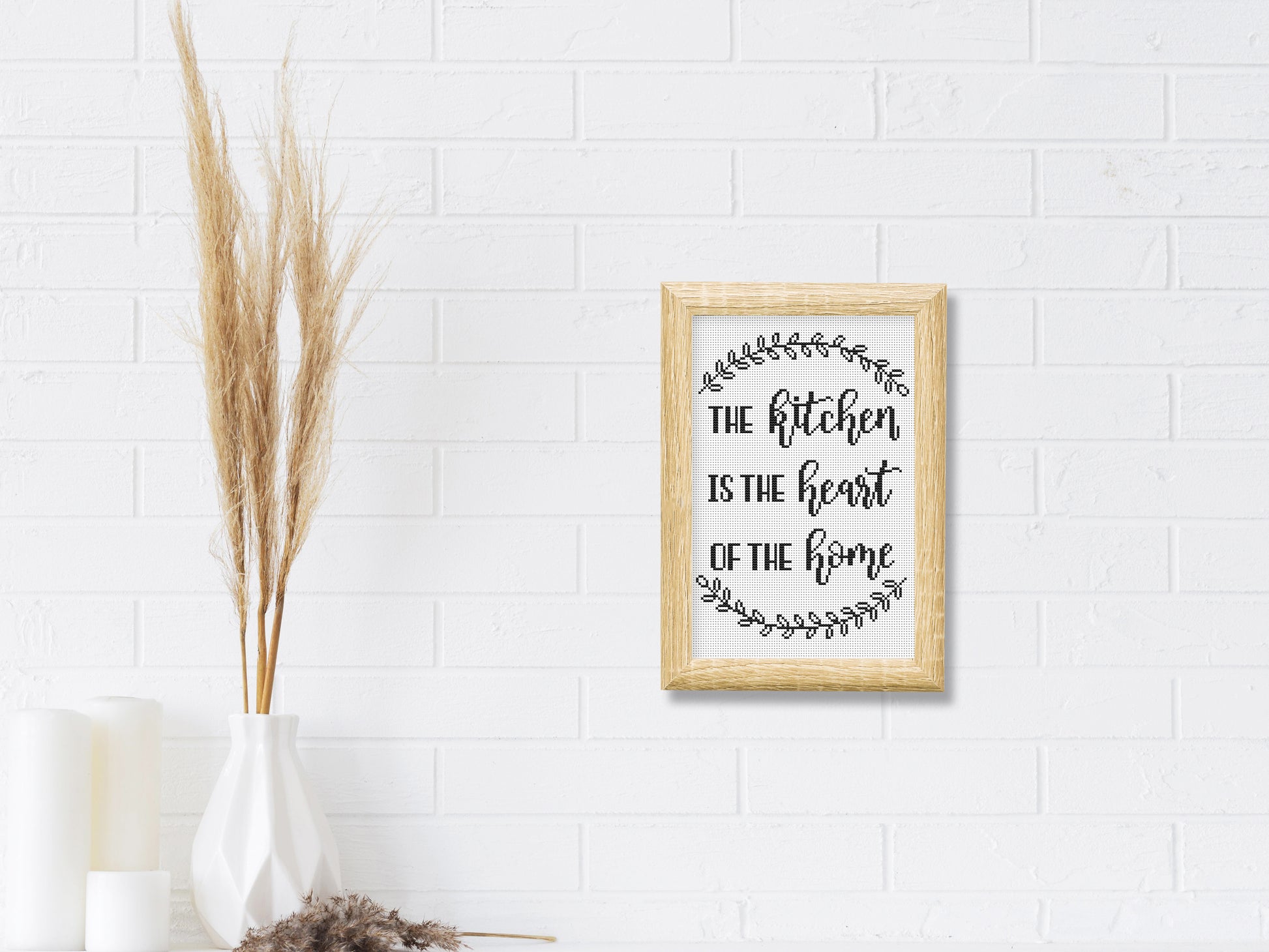 Kitchen quote cross stitch pattern – modern minimalist embroidery PDF, funny cooking decor for dining room or gift