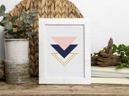 Set of 3 Triangle Geometric Cross Stitch Patterns