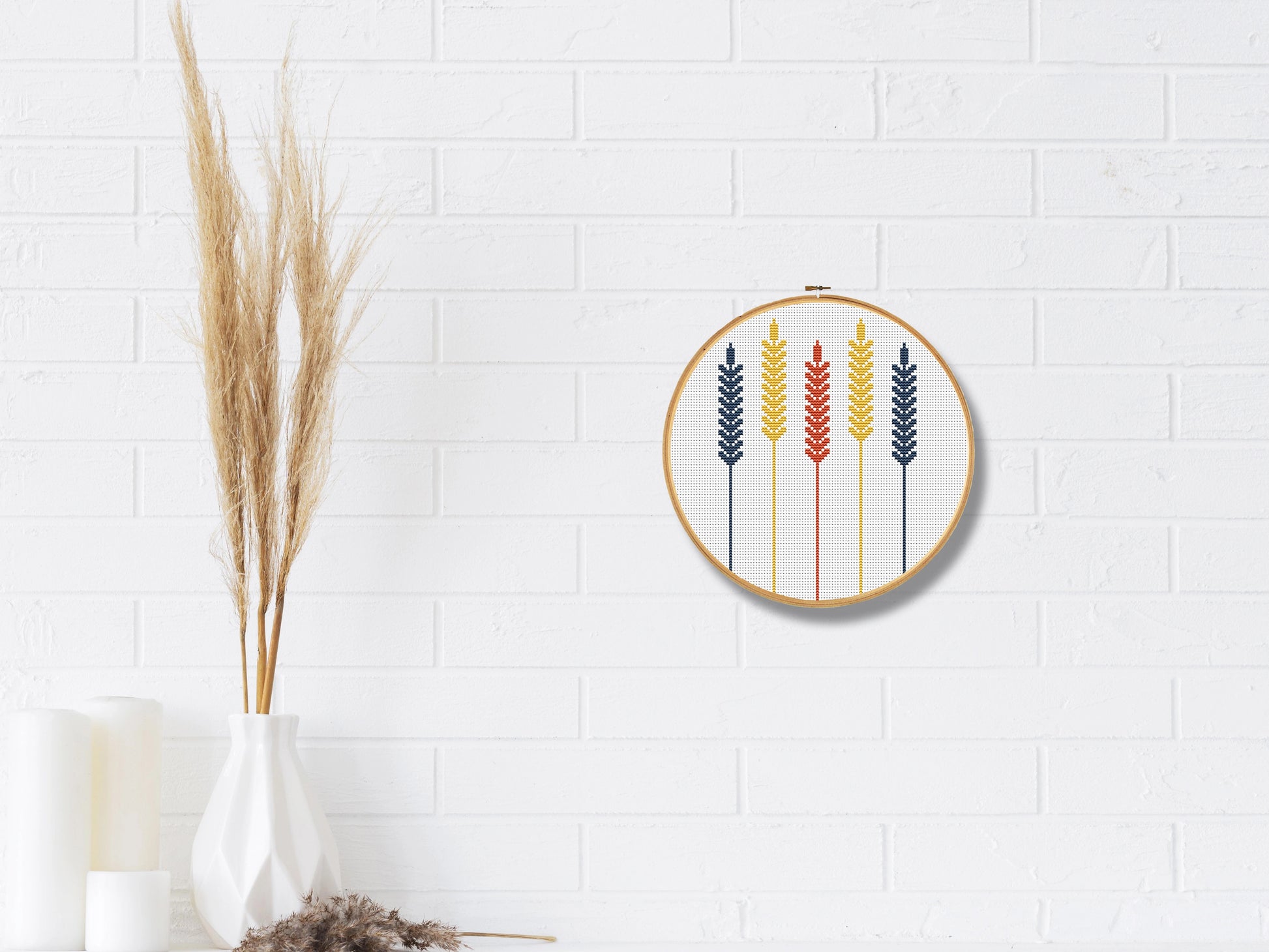 Autumn Spikes free cross stitch pattern with fall design