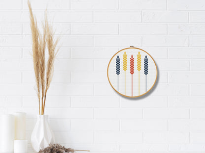 Autumn Spikes free cross stitch pattern with fall design