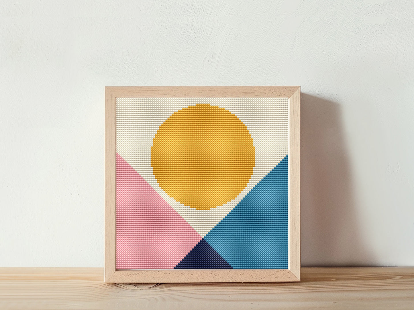 6 Colorful Geometric Shapes Cross Stitch Patterns – Small Modern PDF Set