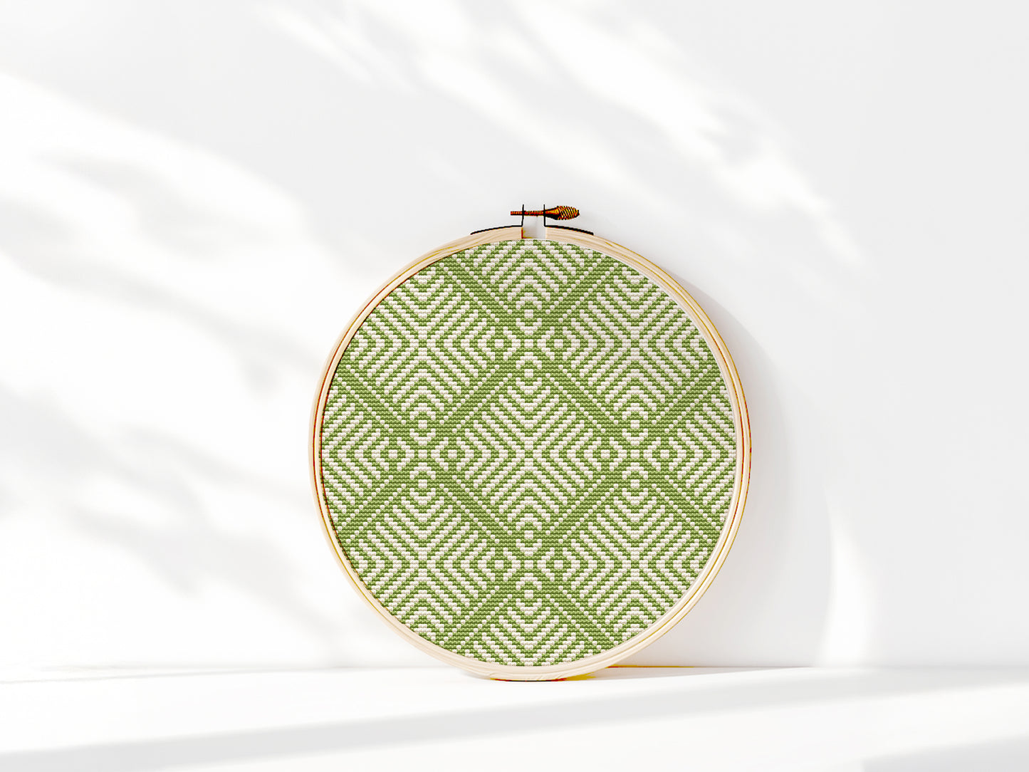 Modern geometric triangle cross stitch pattern in PDF format, digital download