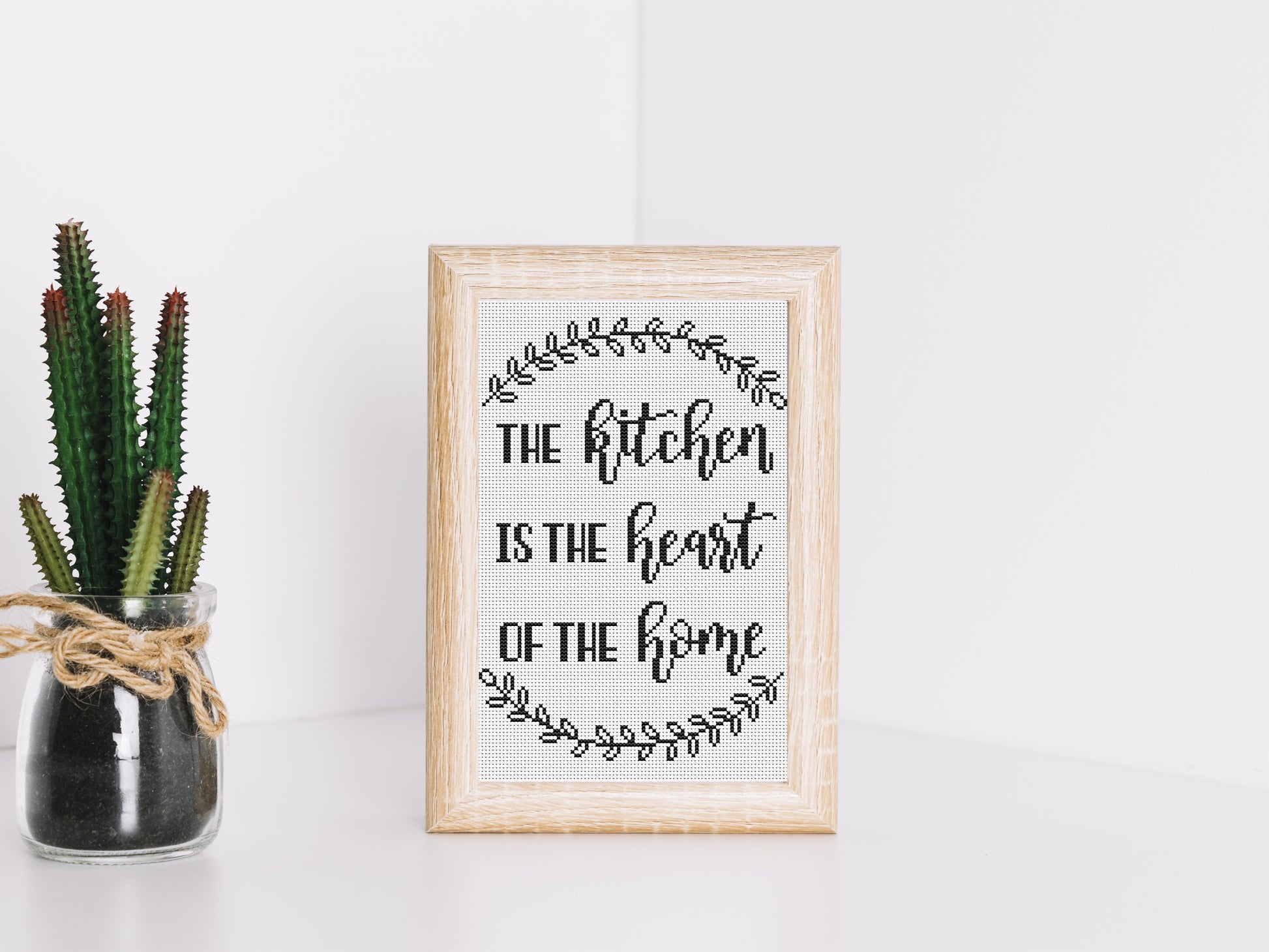 Kitchen quote cross stitch pattern – modern minimalist embroidery PDF, funny cooking decor for dining room or gift