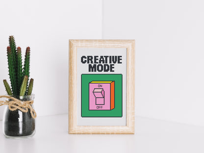 Creative Mode cross stitch pattern – inspirational quote embroidery PDF for modern decor