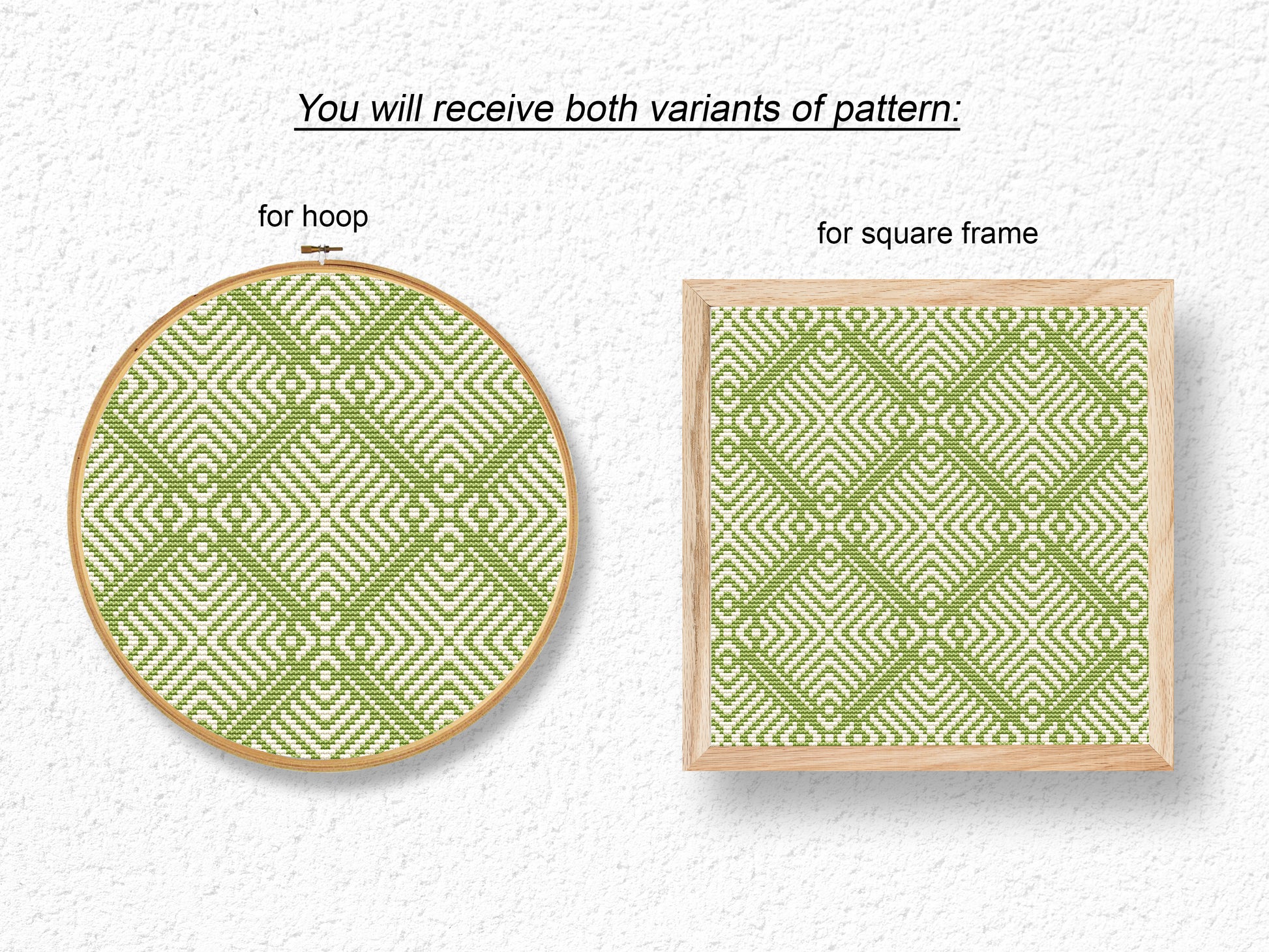Modern geometric triangle cross stitch pattern in PDF format, digital download