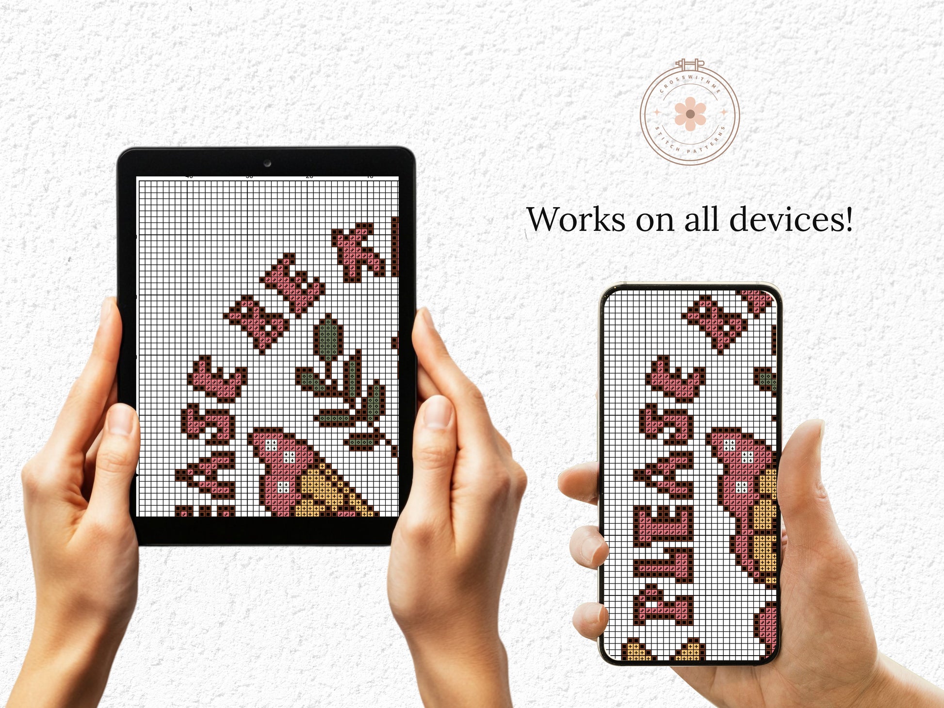 Retro butterfly cross stitch pattern with "Please Be Kind to Others" quote – vintage style PDF embroidery chart