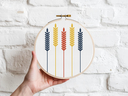 Autumn Spikes free cross stitch pattern with fall design