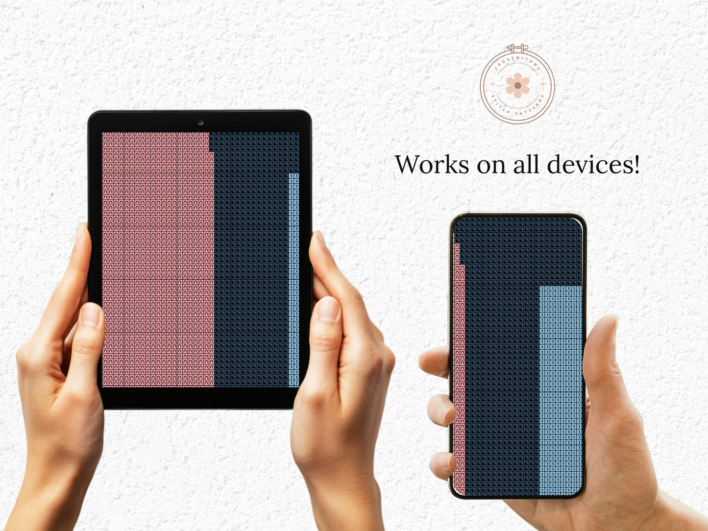 6 Colorful Geometric Shapes Cross Stitch Patterns – Small Modern PDF Set