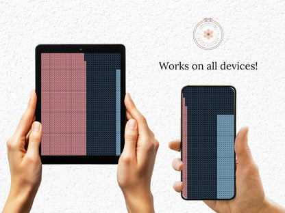 6 Colorful Geometric Shapes Cross Stitch Patterns – Small Modern PDF Set