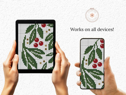 Christmas ornament cross stitch pattern, festive holiday embroidery design