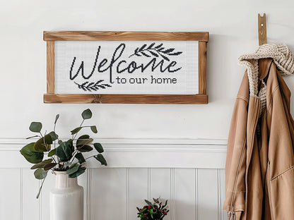 Welcome to Our Home Cross Stitch PDF – Rustic Farmhouse Quote